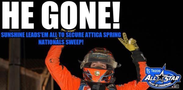 Tyler Courtney Leads Every Lap of Attica Spring Nationals Finale to Secure Weekend Sweep