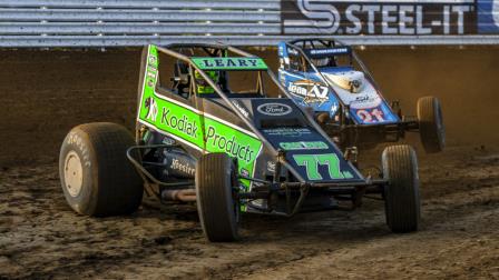 C.J. Leary broke through for his first career Terre Haute (Ind.) Action Track USAC AMSOIL Sprint Car National Championship feature victory during Friday night’s Don Smith Classic. (Ryan Sellers Photo) (Video Highlights from FloRacing.com)