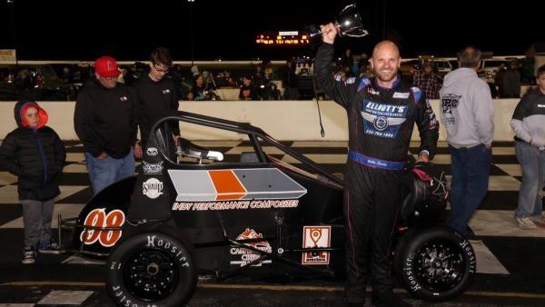 Bobby Santos III Goes Tenth to First to Win Carb Night Midgets