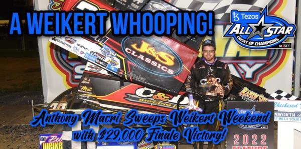 Anthony Macri Sweeps Bob Weikert Memorial Weekend with $29,000 Finale Victory