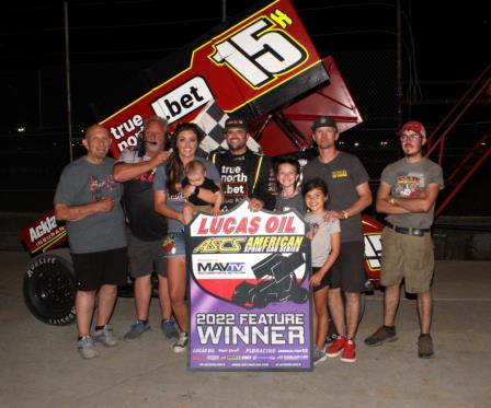 Sam Hafertepe Jr. won the ASCS stop in Muskogee Sunday (Richard Bales Photo)