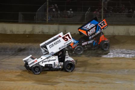 Sheldon bested Kyle at Lawrenceburg Monday (Trent Gower Photo) (Video Highlights from DirtVision.com)
