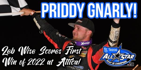 Zeb Wise Scores First Tezos All Star Victory of 2022 in Exciting Fashion at Attica Raceway Park