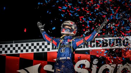 Buddy Kofoid (Penngrove, Calif.) became the first driver in nearly a decade to win four consecutive USAC NOS Energy Drink Midget National Championship features on Saturday night at Lawrenceburg Speedway, round two of USAC Indiana Midget Week. (DB3, Inc. Photo) (Video Highlights from FloRacing.com)