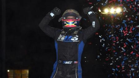 Thomas Meseraull (San Jose, Calif.) fended off Buddy Kofoid to win Sunday’s USAC Indiana Midget Week round three at Tri-State Speedway. (David Nearpass Photo) (Video Highlights from FloRacing.com)