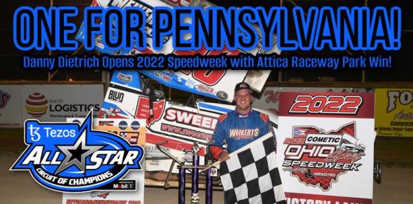 Danny Dietrich Claims One for PA Posse in Cometic Gasket Ohio Sprint Speedweek presented by Hercules Tires Opener at Attica Raceway Park