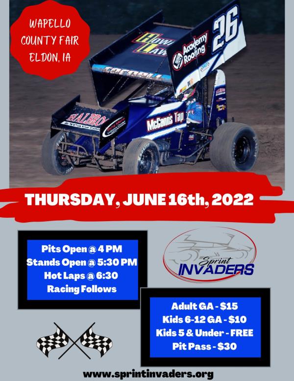 Sprint Invaders Roar Into Eldon Thursday!