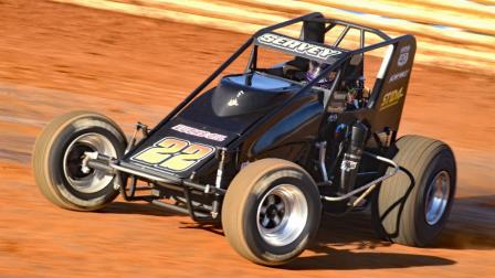 Logan Seavey (Sutter, Calif.) made a spectacular last lap pass to win Saturday night's USAC Silver Crown debut at Pennsylvania's Port Royal Speedway. (Paul Arch Photo) (Video Highlights from FloRacing.com)