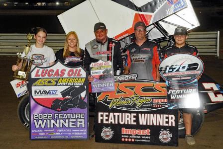 Wayne Johnson took the $5,000 ASCS feature win at I-70 Saturday