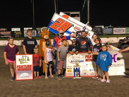 Luke Verardi won with the Sprint Invaders Sunday at Benton County Speedway