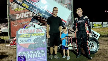 Matt Covington won the ASCS stop in Albion, Nebraska Friday