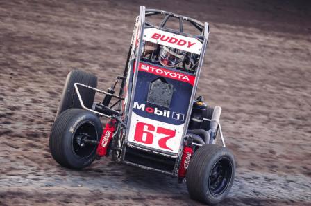 Buddy Kofoid (Penngrove, Calif.) became the fastest driver in USAC NOS Energy Drink Midget National Championship history to record his sixth feature victory on Saturday during night two of the Huset's Speedway USAC Nationals. (DB3, Inc. Photo) (Video Highlights from FloRacing.com)