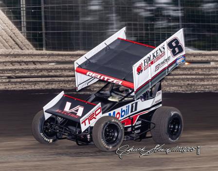 Aaron Reutzel claimed the 360 feature Saturday at Knoxville (Chuck Stowe Photo) (Video Highlights from DirtVision.com)