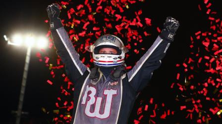 Robert Ballou (Rocklin, Calif.) scored his first USAC NOS Energy Drink Indiana Sprint Week victory in five seasons on Saturday night at Tri-State Speedway. (Josh James Artwork Photo) (Video Highlights from FloRacing.com)