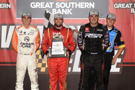 Gio Scelzi (2nd), Sam Hafertepe (Winner), Aaron Reutzel (3rd) (Paul Arch Photo) (Video Highlights from DirtVision.com)