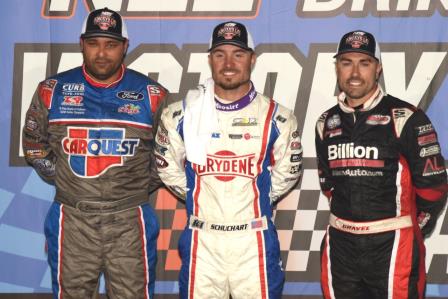 Logan Schuchart won Night #1 of the Knoxville Nationals Wednesday (Paul Arch Photo)