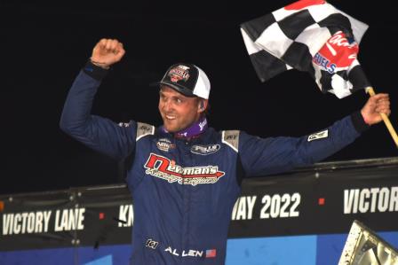 Jacob Allen celebrates his win at Knoxville (Paul Arch Photo) (Video Highlights from DirtVision.com)