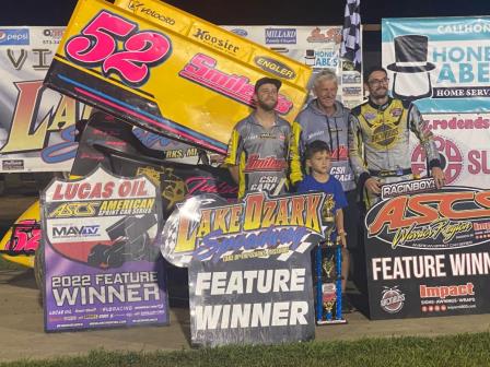 Blake Hahn won the ASCS opener at Lake Ozark Speedway Saturday (David Smith Jr. Photo)