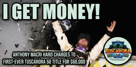Anthony Macri took home $60,000 at the Tuscarora 50 Saturday at Port (Chad Warner Photo) (Video Highlights from FloRacing.com)