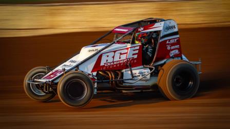 Kevin Thomas Jr. (Cullman, Ala.) raced to his second USAC AMSOIL Sprint Car National Championship victory in his last three starts on Friday night at Indianapolis, Indiana's Circle City Raceway. (Jack Reitz Photo) (Video Highlights from FloRacing.com)