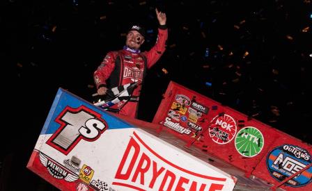 Logan Schuchart picked up the WoO win in Hanford Friday (Trent Gower Photo) (Video Highlights from DirtVision.com)