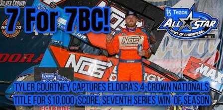 Tyler Courtney won the All Star portion of the Four Crown Nationals Saturday at Eldora (Jennah Riegle Photo) (Video Highlights from FloRacing.com)