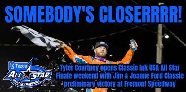 Tyler Courtney Opens Classic Ink USA All Star Finale Weekend with Jim and Joanne Ford Classic Preliminary Victory at Fremont Speedway