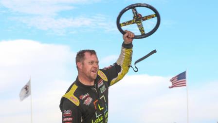 Shane Cockrum (Benton, Ill.) captured his first victory at the Illinois State Fairgrounds during Saturday’s USAC Silver Crown Bettenhausen 100 Presented By Hunt Brothers Pizza. (Brendon Bauman Photo) (Video Highlights from FloRacing.com)