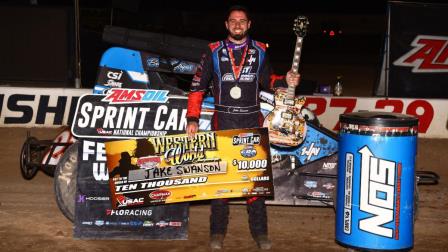 Jake Swanson (Anaheim, Calif.) performed a complete sweep en route to winning Saturday night’s 55th Annual Western World Championships at Arizona's Cocopah Speedway. (Rich Forman Photo) (Video Highlights from FloRacing.com)