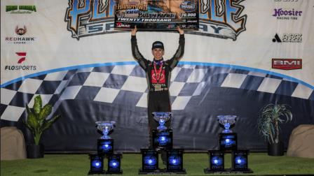 Buddy Kofoid pocketed the biggest payday of his USAC NOS Energy Drink Midget National Championship career on Saturday night at California’s Placerville Speedway. (Marc Miramontez Photo) (Video Highlights from FloRacing.com)