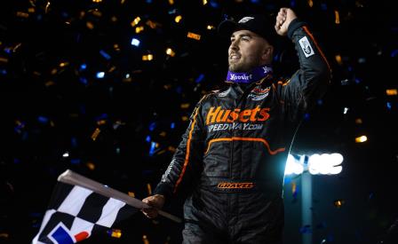 David Gravel won at Granite City Friday (Trent Gower Photo) (Video Highlights from DirtVision.com)