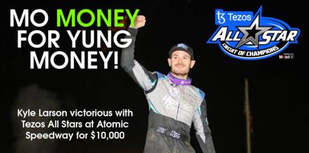 Kyle Larson won the All Star stop at Atomic Thursday (Wayne Riegle Photo) (Video Highlights from FloRacing.com)