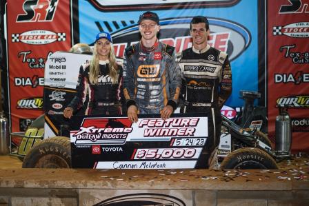 Cannon Mcintosh swept the two nights of Xtreme Midget racing at Millbridge (Jacy Norgaard Photo) (Video Highlights from DirtVision.com)