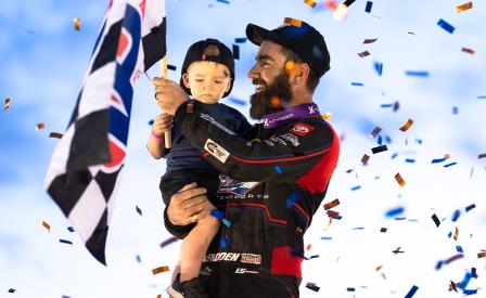 James McFadden won the WoO stop at Lawrenceburg Monday (Trent Gower Photo) (Video Highlights from DirtVision.com)