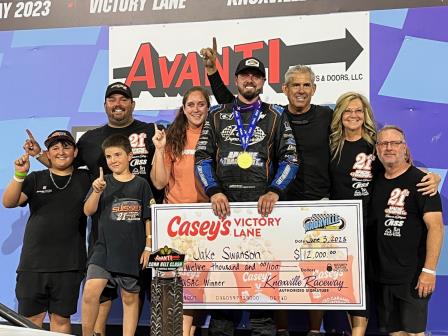 Jake Swanson celebrates his $12,000 Corn Belt Clash Win (Video Highlights from FloRacing.com)