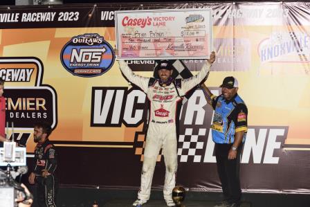 Brian Brown won the WoO stop at Knoxville Friday (Mark Funderburk Photo) (Video Highlights from DirtVision.com)