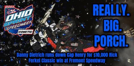 Danny Dietrich won the Ohio Speedweek stop at Fremont Saturday (Chad Warner Photo) (Video Highlights from FloRacing.com)