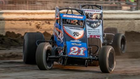 #21AZ Jake Swanson (Anaheim, Calif.) captured Tuesday night's USAC Eastern Storm opener at Pennsylvania's Grandview Speedway. (Dave Dellinger Photo) (Video Highlights from FloRacing.com)