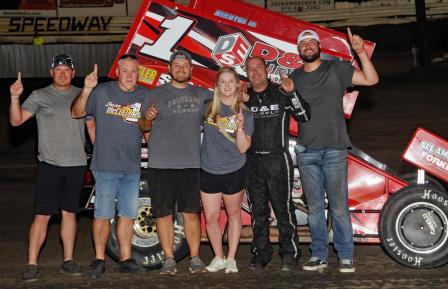 Sean McClelland won the ASCS stop at Creek County Thursday (Lonnie Wheatley Photo)