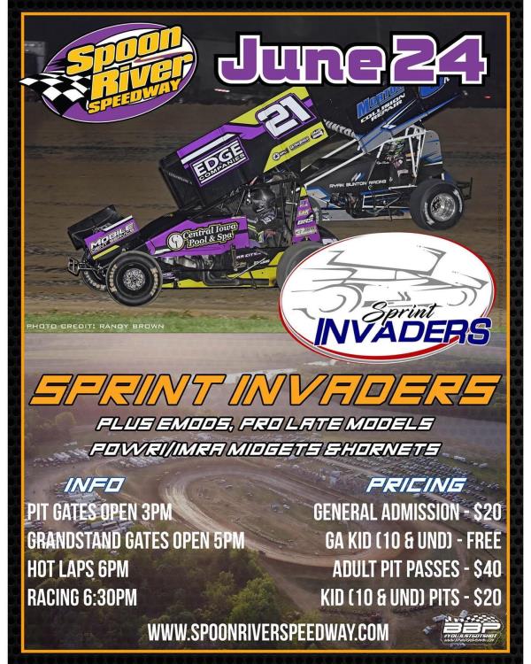 High Banks Weekend Awaits Sprint Invaders at Davenport, Spoon River!