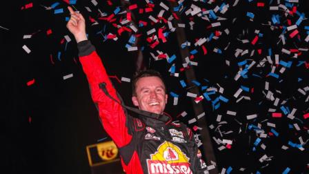 Kody Swanson (Kingsburg, Calif.) celebrates his third career Bytec Dairyland 100 victory on Friday night at Wisconsin's Madison International Speedway. (Jack Reitz Photo) (Video Highlgihts from FloRacing.com)