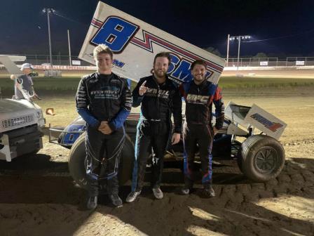 Alex Sewell won the ASCS stop at Caney Valley Saturday