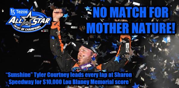 "Sunshine" Tyler Courtney Leads Every Lap at Sharon Speedway for $10,000 Lou Blaney Memorial Score