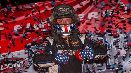 Brady Bacon (Broken Arrow, Okla.) captured a $10,000 USAC AMSOIL Sprint Car National Championship victory during Saturday night's Top Gun 50 at Illinois' Macon Speedway. (Jack Reitz Photo) (Video Highlights from FloRacing.com)