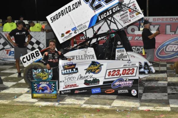 Rico Abreu Tops Larson, Wins High Limit Sprint Car Series Feature at Grandview Speedway