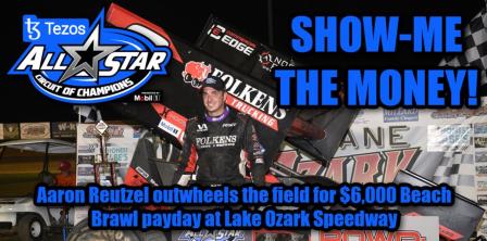 Aaron Reutzel won the All Star stop at Lake Ozark Speedway Thursday (Chad Warner Photo)