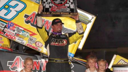 Justin Peck earned the High Limit win at Kokomo Tuesday to the tune of over $26K (Jim Denhamer Photo) (Video Highlights from FloRacing.com)