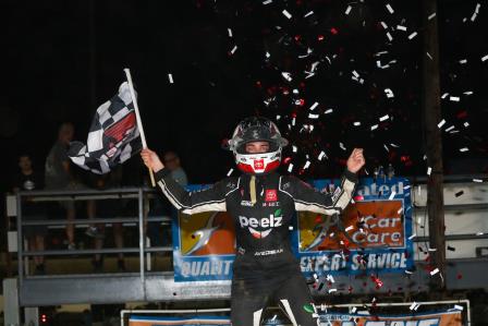 Jade Avedisian took the Xtreme Midget feature at I-55 Saturday (Chase Prather Photo) (Video Highlights from DirtVision.com)