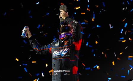 James McFadden won Night #1 of the Jackson Nationals Thursday (Trent Gower Photo) (Video Highlights from DirtVision.com)