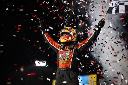 Zach Daum won the Xtreme Midget feature at Davenport Friday (Jacy Norgaard Photo) (Video Highlights from DirtVision.com)